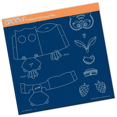 Linda's Baby Owl A4 Square Groovi Tem-plate