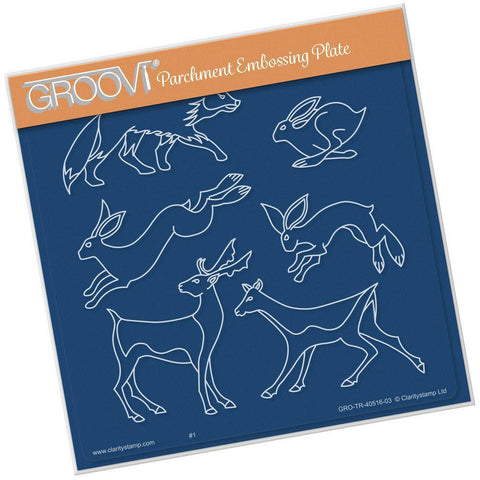 Woodland Animals A5 Square Groovi Plate