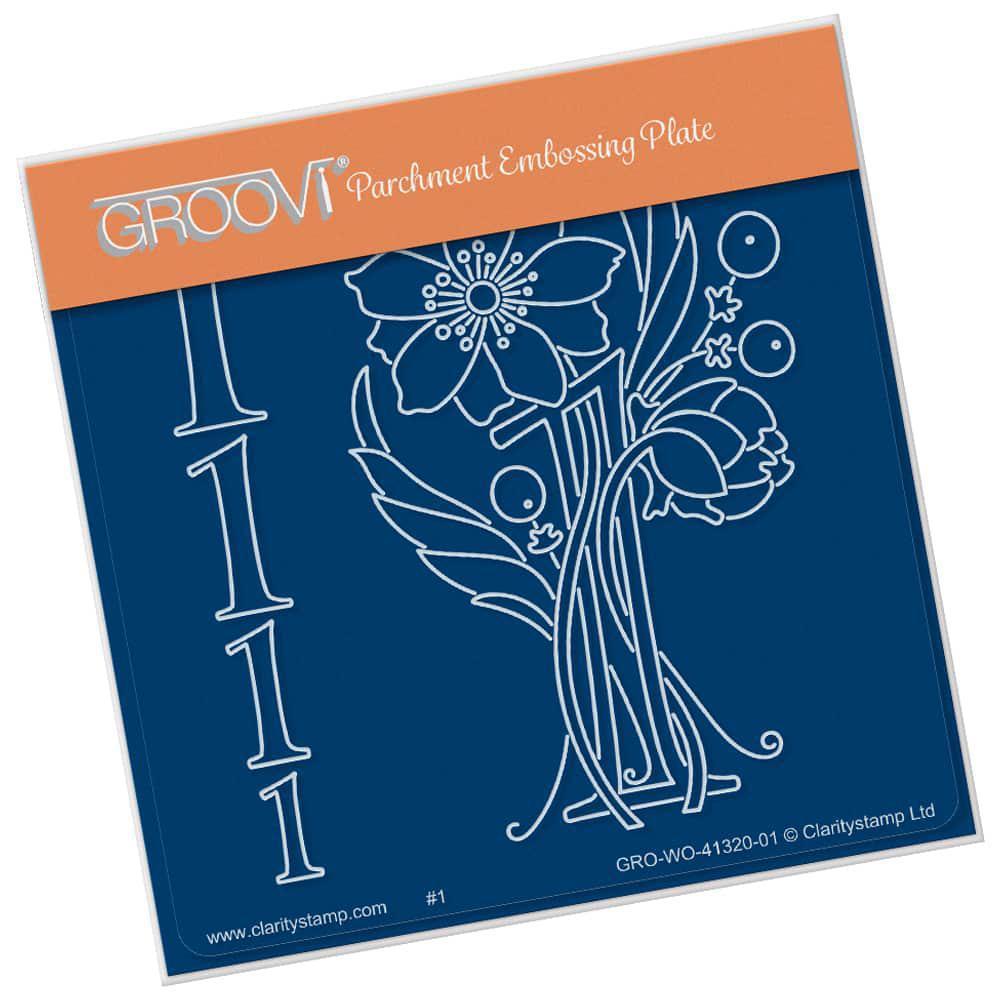 Floral Numbers - 1 A6 Square Groovi Plate