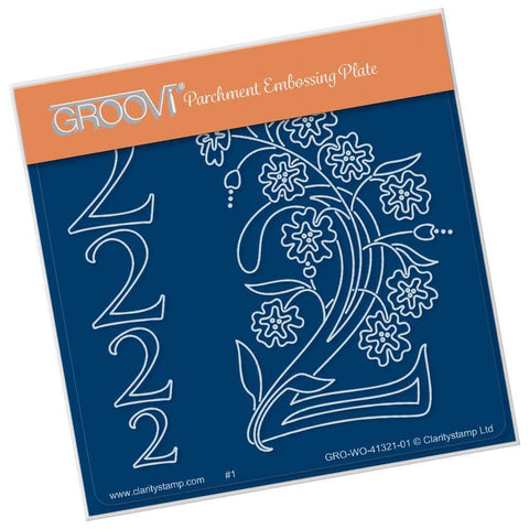 Floral Numbers - 2 A6 Square Groovi Plate