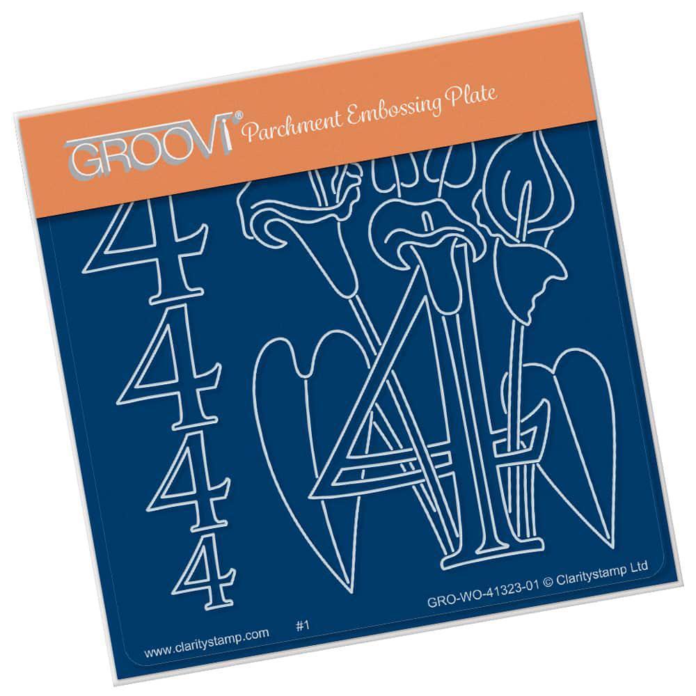 Floral Numbers - 4 A6 Square Groovi Plate