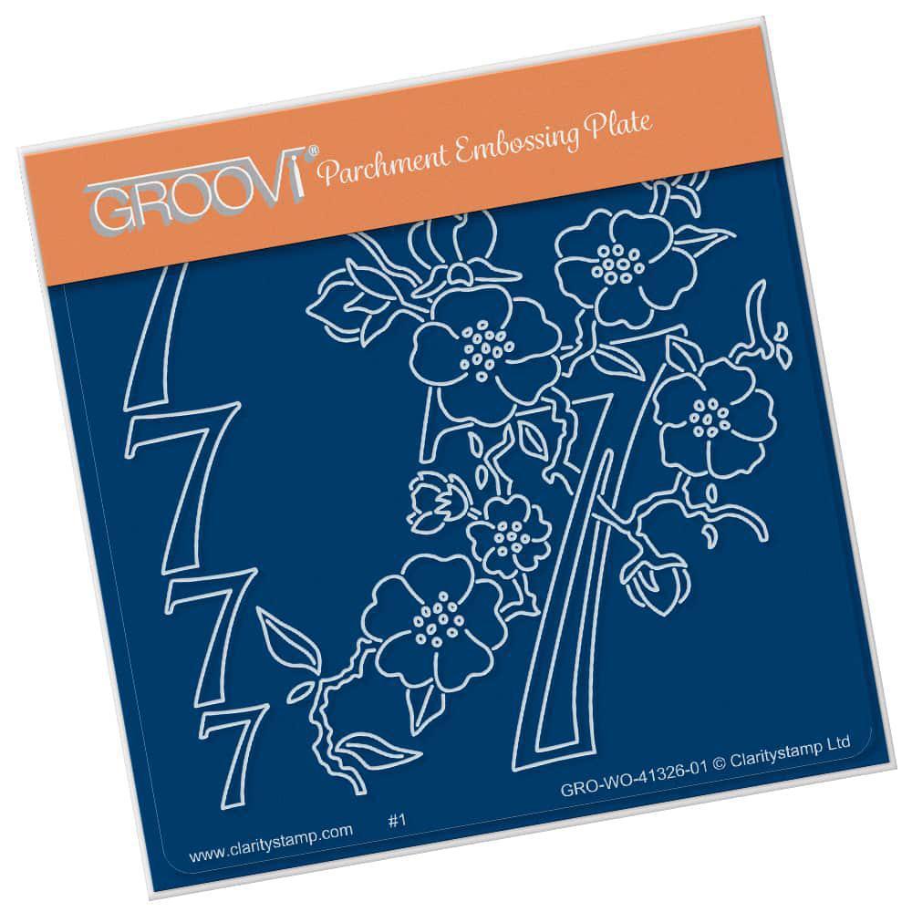 Floral Numbers - 7 A6 Square Groovi Plate