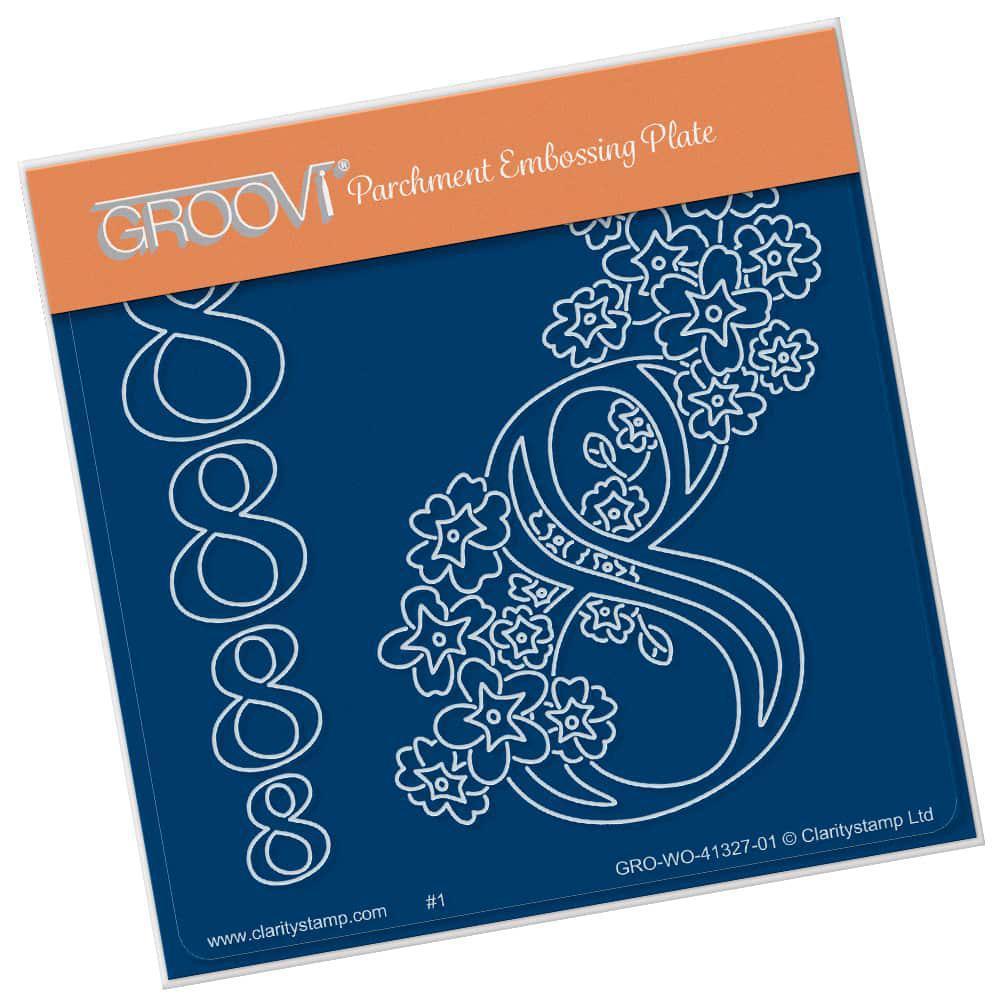 Floral Numbers - 8 A6 Square Groovi Plate