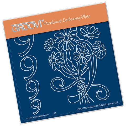 Floral Numbers - 9 A6 Square Groovi Plate
