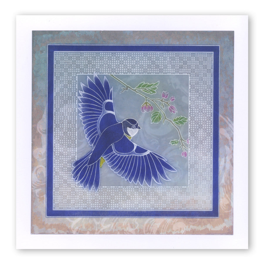 Large Garden Bird With Branch A6 Square Groovi Baby Plate