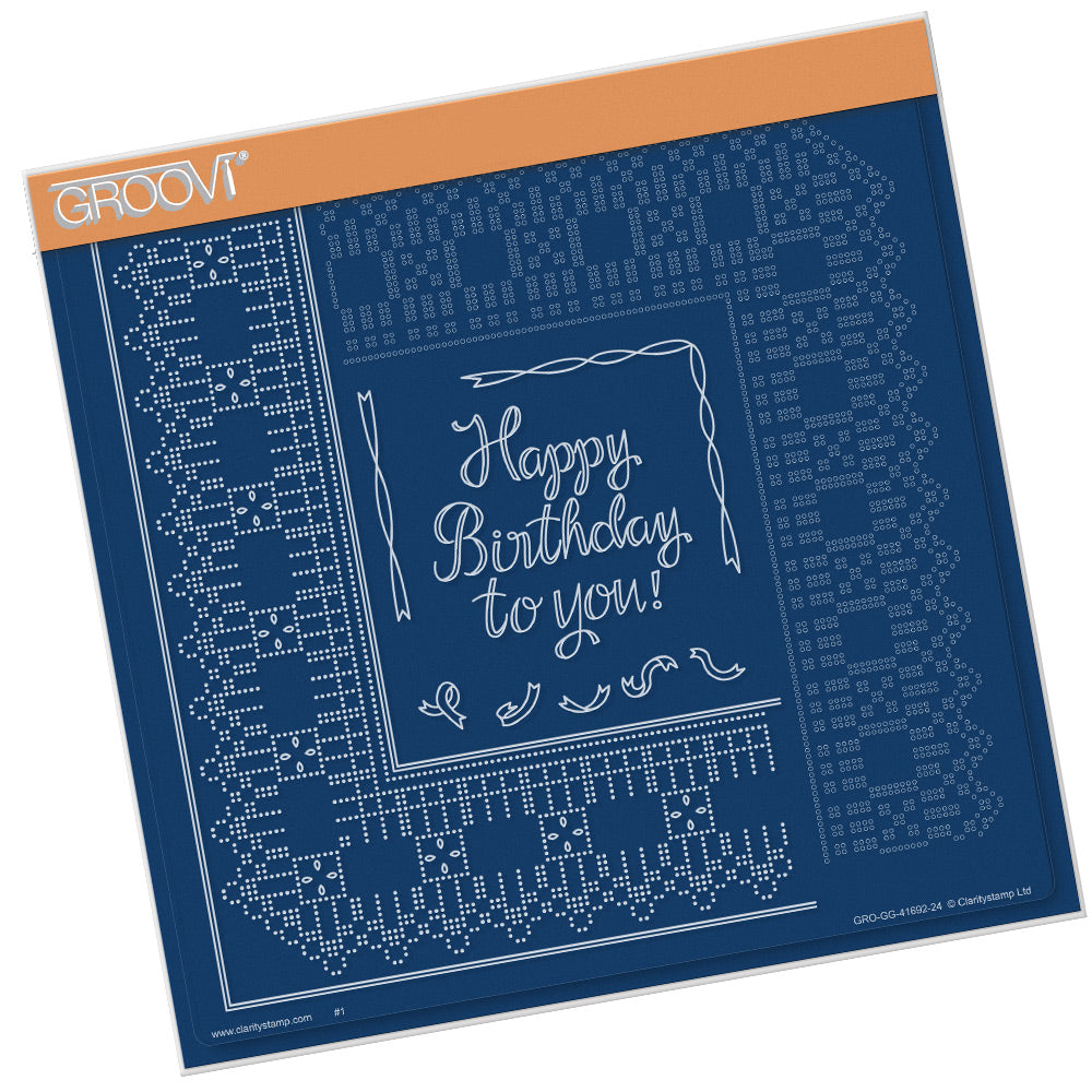 Josie's Birthday Straight Ribbon Lace Duet A4 Square Groovi Piercing Grid