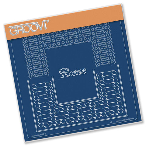 Rome - Italian Cities Diagonal Lace Grid Duets A5 Square Groovi Plate