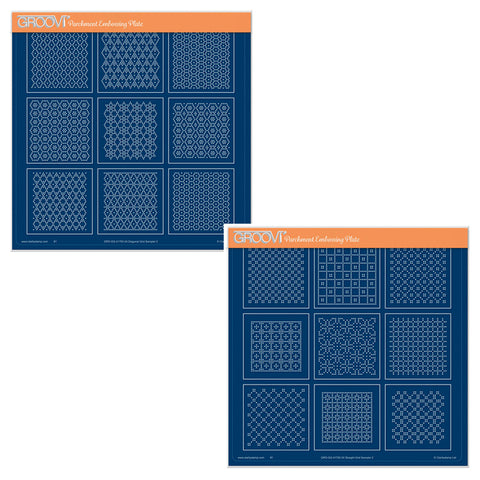 Josie's Diagonal & Straight Embossed Patterns 2 A4 Square Groovi Plate Duo