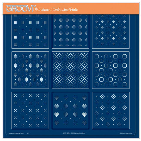 Josie's Straight Embossed Patterns 1 A4 Square Groovi Plate