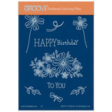 Tina's Springtime Flowers Happy Birthday A6 Groovi Plate