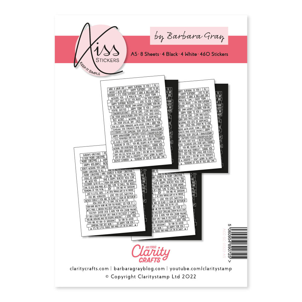 KISS Words Sticker Collection by Barbara Gray