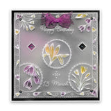 Linda's 123 - C Hydrangea, Crocus & Narcissus A4 Square Groovi Plate