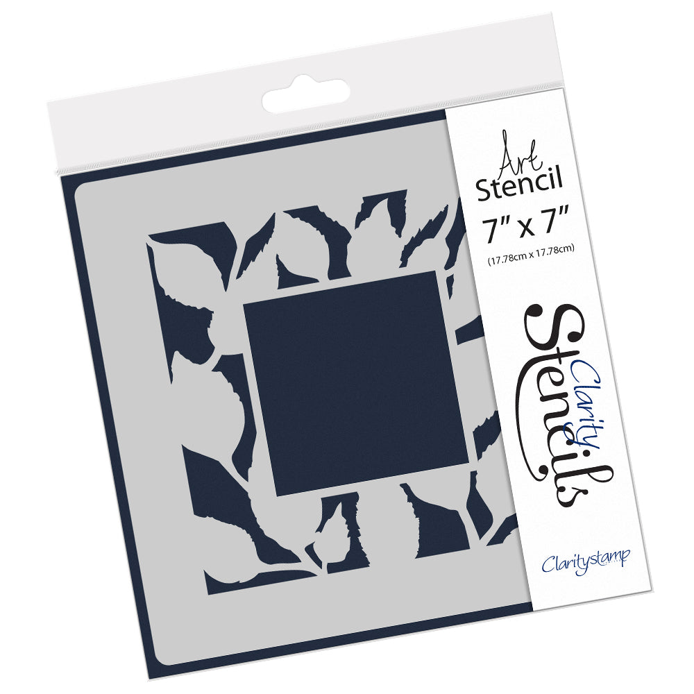 Leafy Box Frame 7" x 7" Stencil