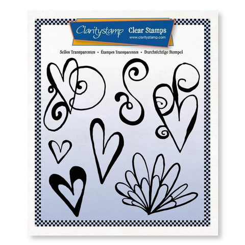 Leonie's Altered Hearts A5 Square Stamp Set