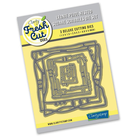 Leonie Pujol Nested Square Scribbles Die Set Clarity Fresh Cut Dies