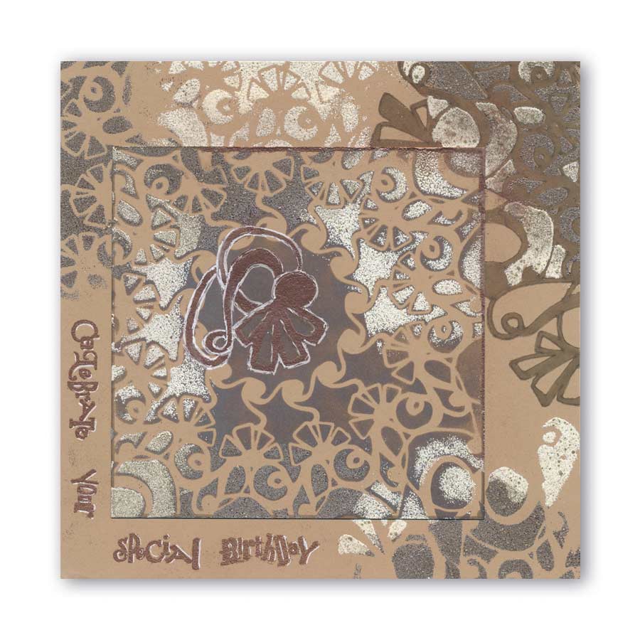 CLEARANCE Leonie's Flicked Circus 9" x 9" Frameless Stencil