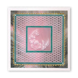 Linda's 123 Christmas - H Christmas Rose, Holly & Ivy A4 Square Groovi Plate
