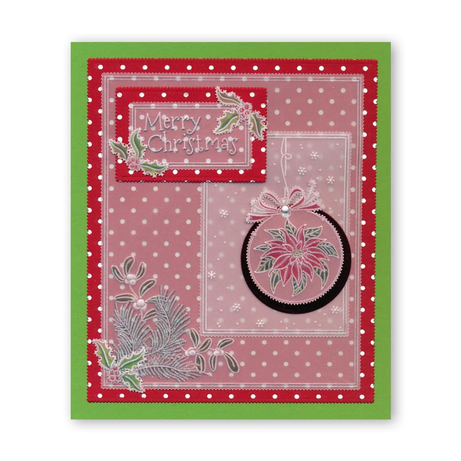 Linda's 123 Christmas - G Poinsettia, Mistletoe & Pine A4 Square Groovi Plate