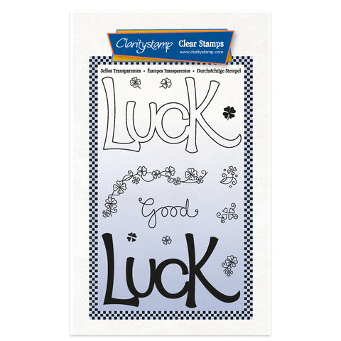 Luck - Feel Good Words - Two Way Overlay A6 Stamp & Mask Set
