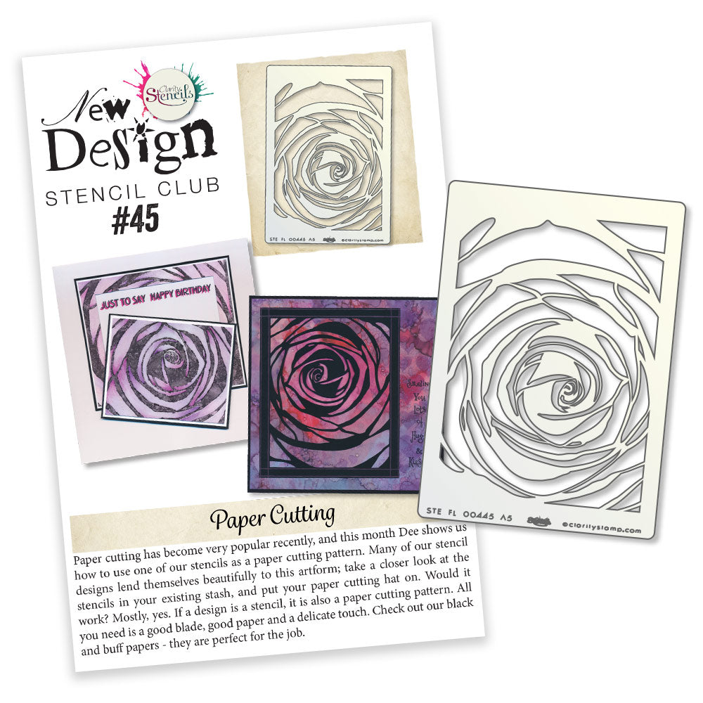 New Design Stencil Club Back Issue - 45 - Large Rose