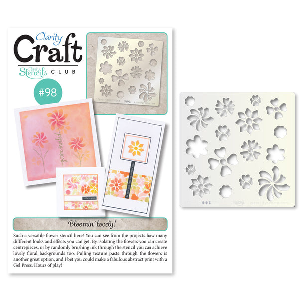 New Design Stencil Club Back Issue 98 Flower Confetti Claritystamp