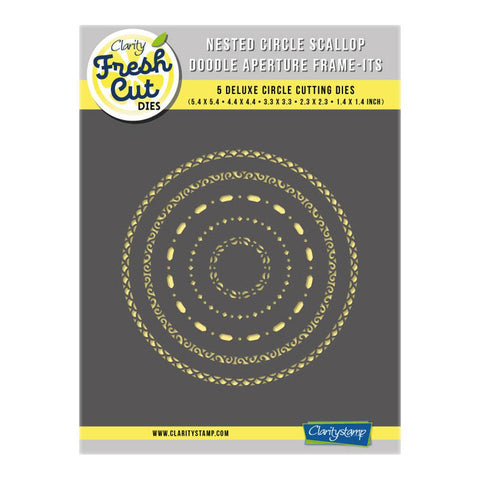 Nested Circle Scallop Doodle Aperture Frame-its Die Set