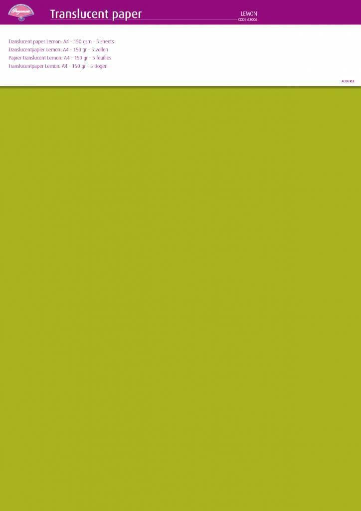 Translucent Paper Lemon A4 150 gsm 5 Sheets (63006)