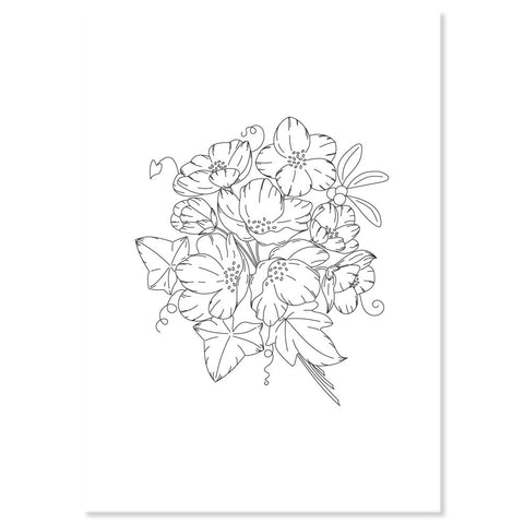 Linda's Christmas Rose - A5 Printed Florals Parchment