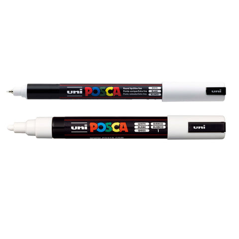 White - Uni Posca Marker Pens (PC-1MR & PC-5M)