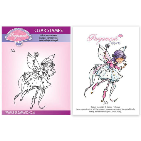 Whimsy Poppets - Pia A6 Square Stamp - Artwork by Marina Fedotova