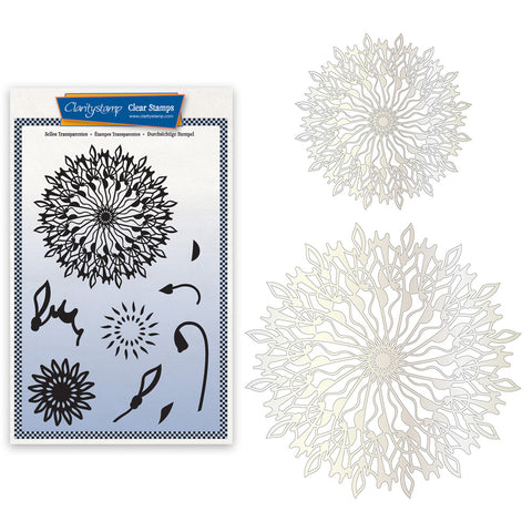 Barbara's Pinwheel Doodle Round A5 Stamp & Stencil Trio