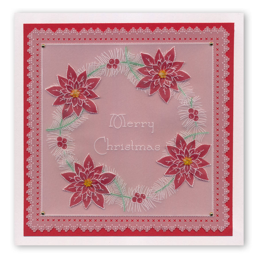 Jayne's Poinsettias A5 Square Groovi Plate Set