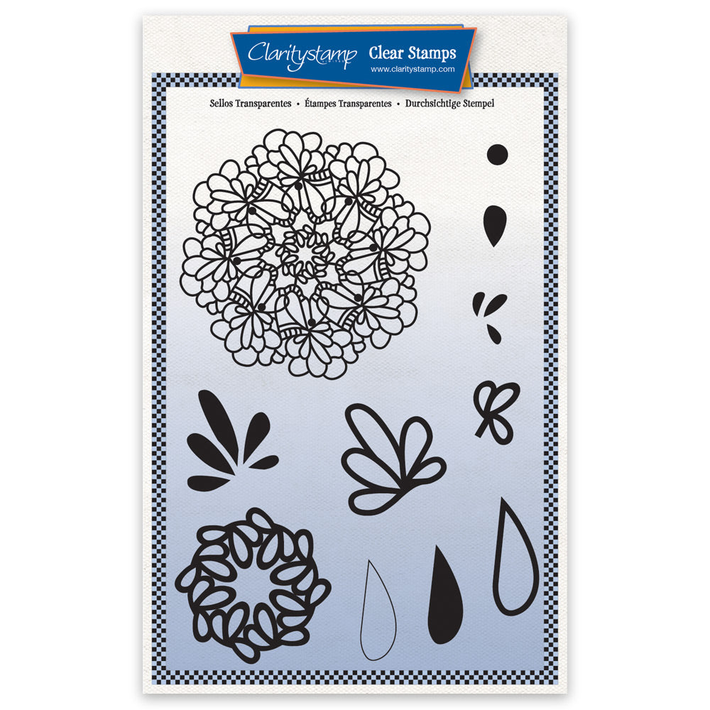 Barbara's Posy Doodle Round A5 Stamp Set
