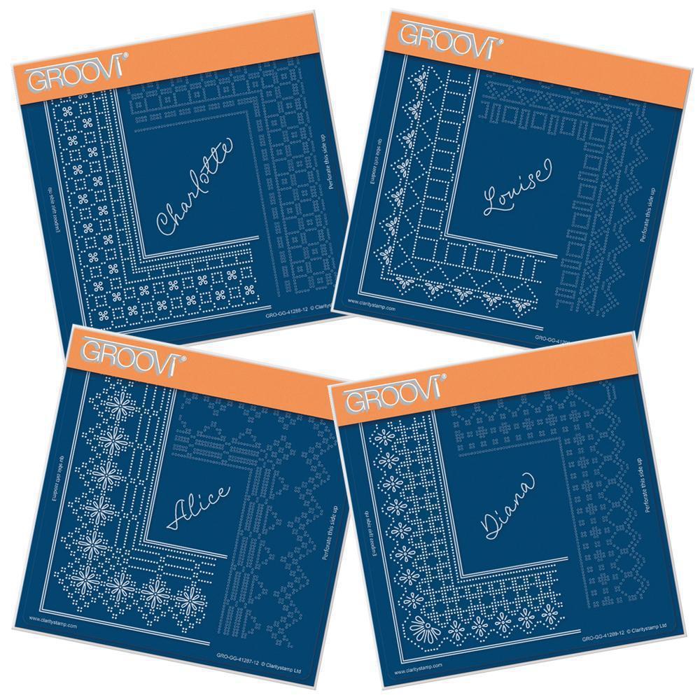 Princesses Lace Corner Duet Collection A5 Square Groovi Piercing Grid (Straight) Set