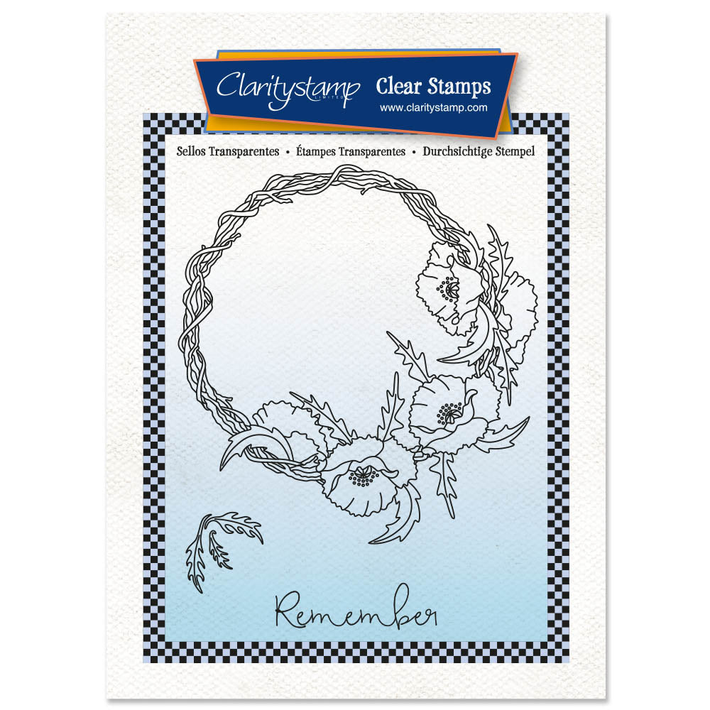 Poppy Wreath A6 Square Stamp Set