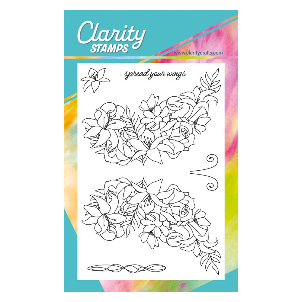 Large Bouquet Butterfly A6 Stamp & Mask Set