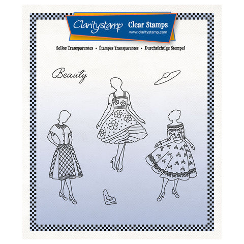 Barbara's Elegant Ladies - Beauty A5 Square Stamp & Mask Set
