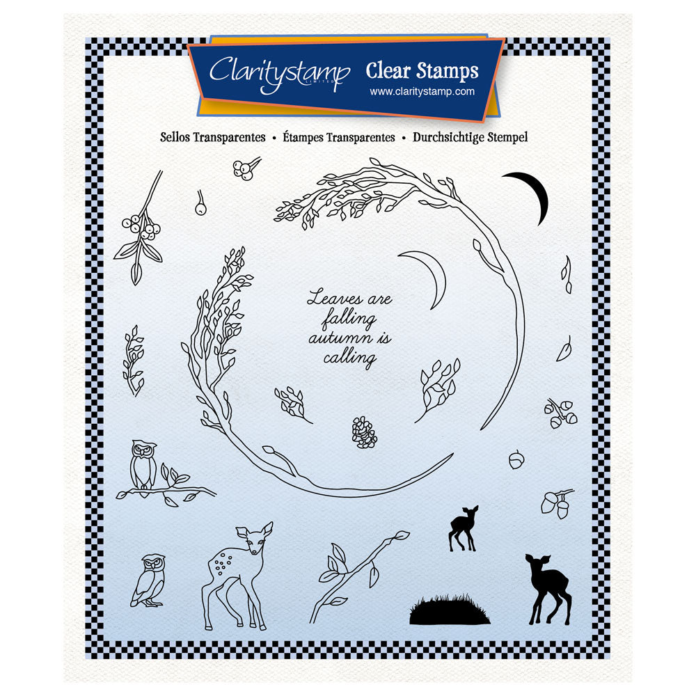 Barbara's Autumn Wreath A5 Square Stamp Set