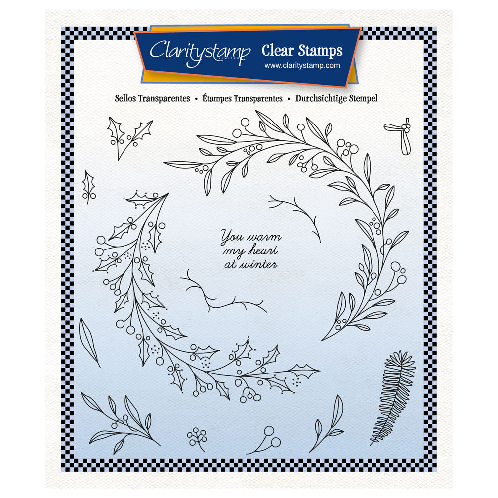 Barbara's Winter Wreath A5 Square Stamp Set