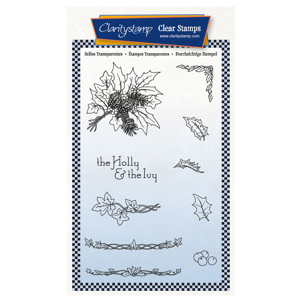 Jayne's Bijou Holly & Ivy A6 Stamp Set