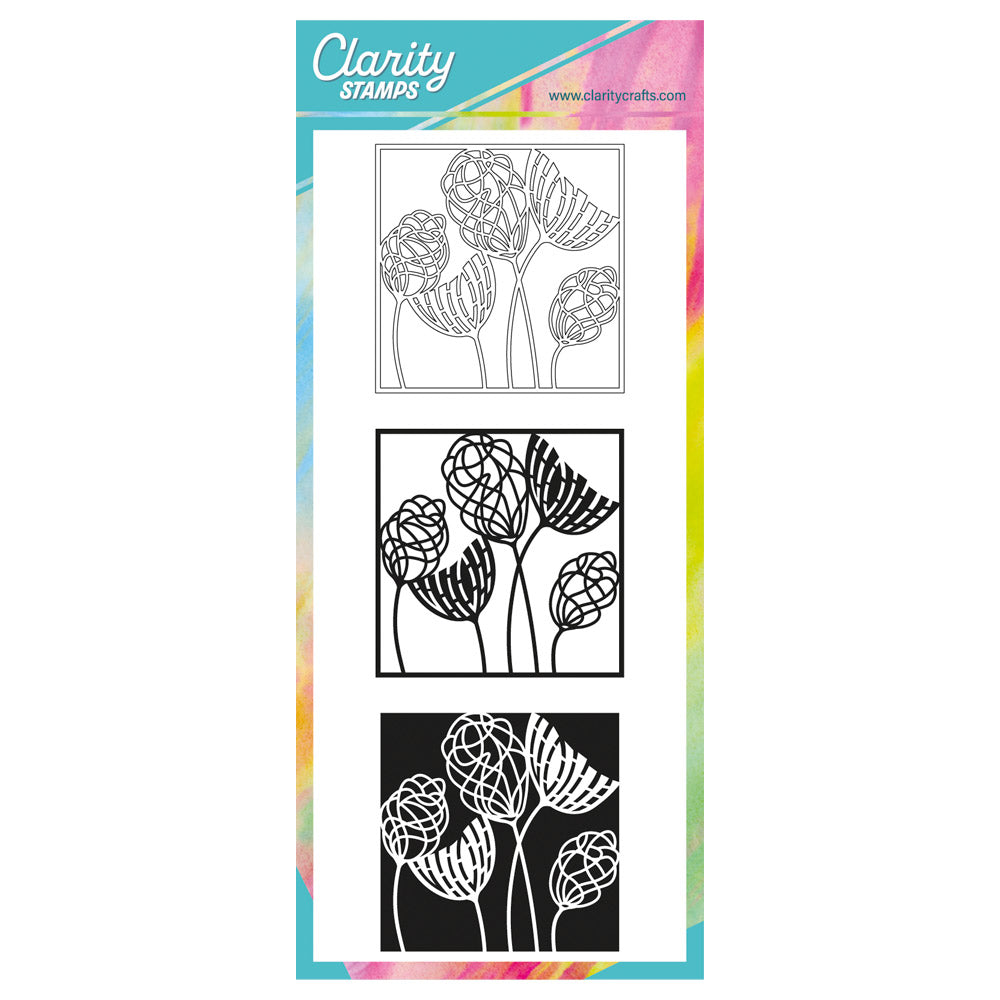 Abstract Dandelions - Three Way Overlay A4 Slim Stamp Set