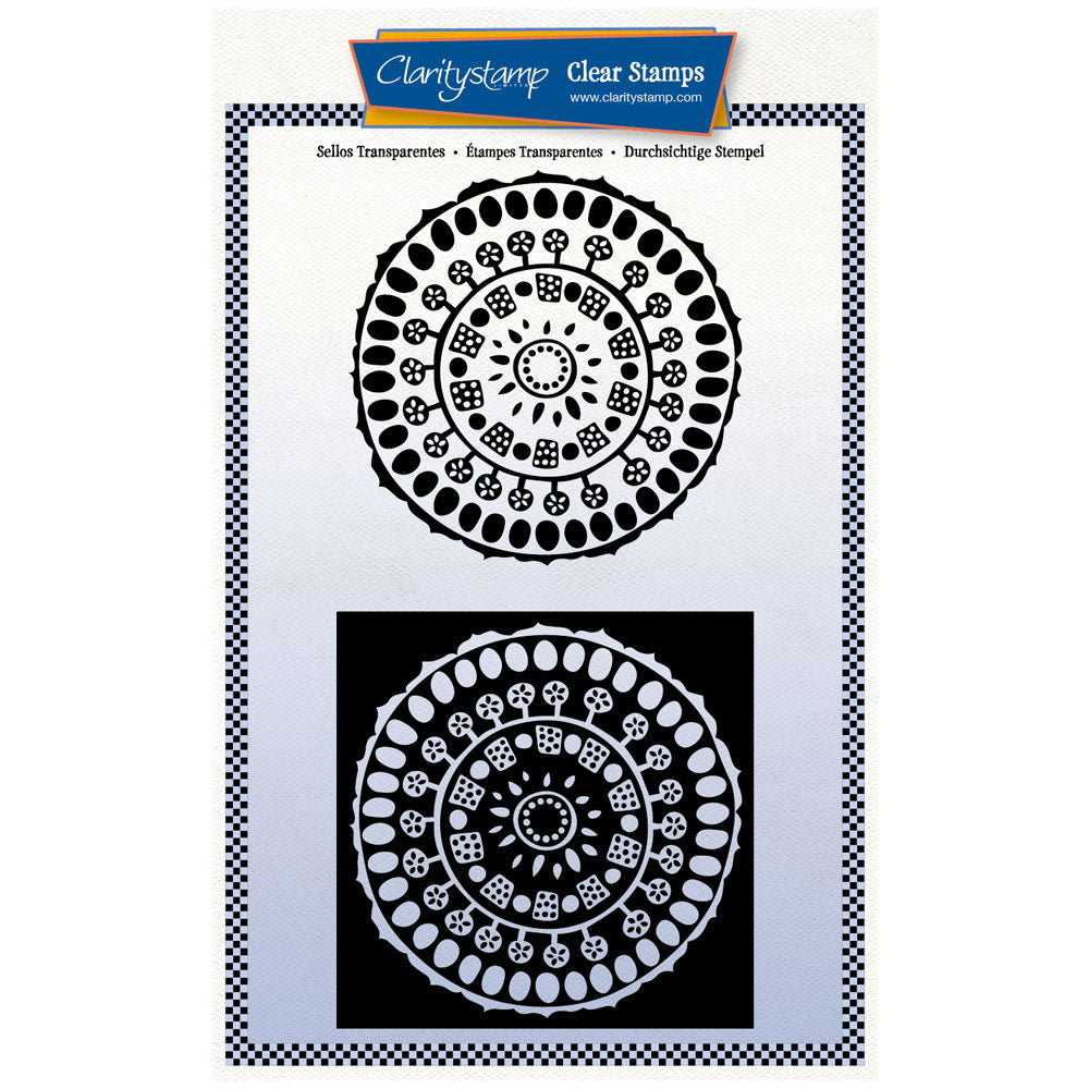 Block Print Flower Rounds - Two Way Overlay A5 Stamp Set