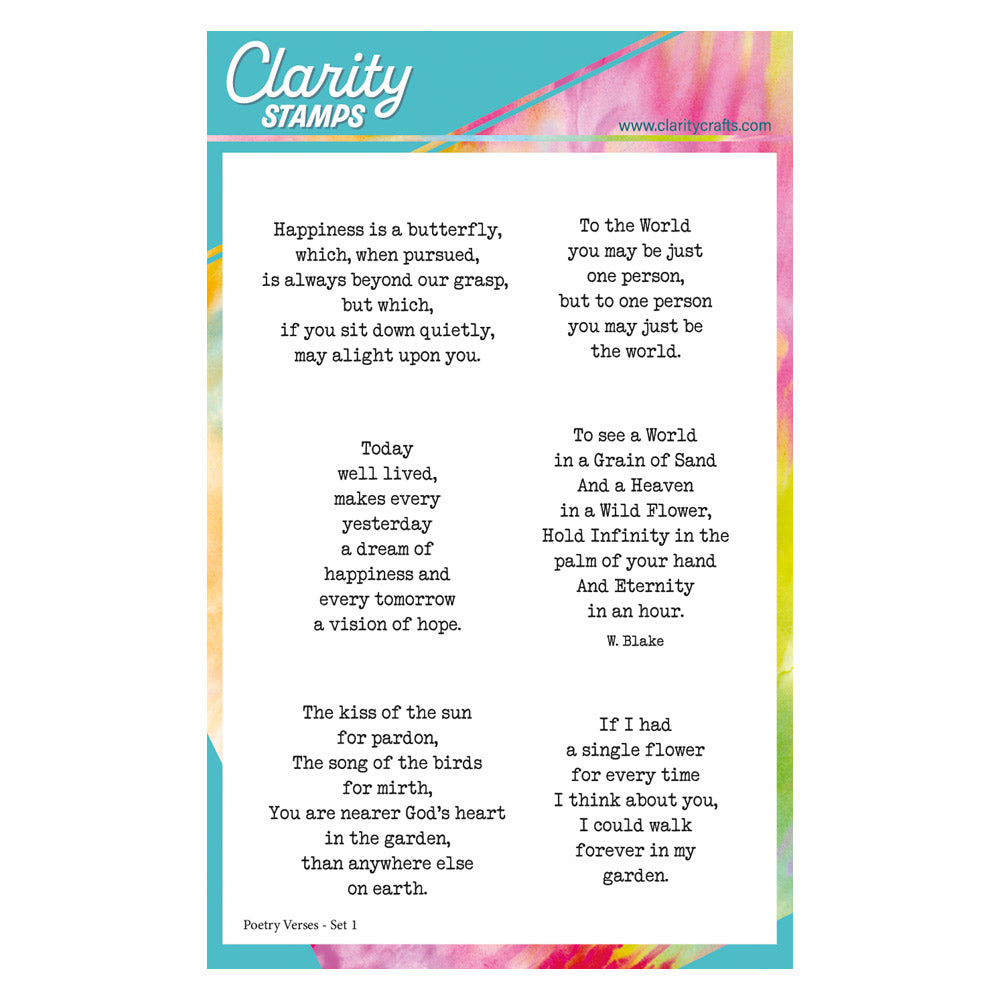 Barbara's Poetry Verses 1 - Happiness Is a Butterfly A5 Stamp Set