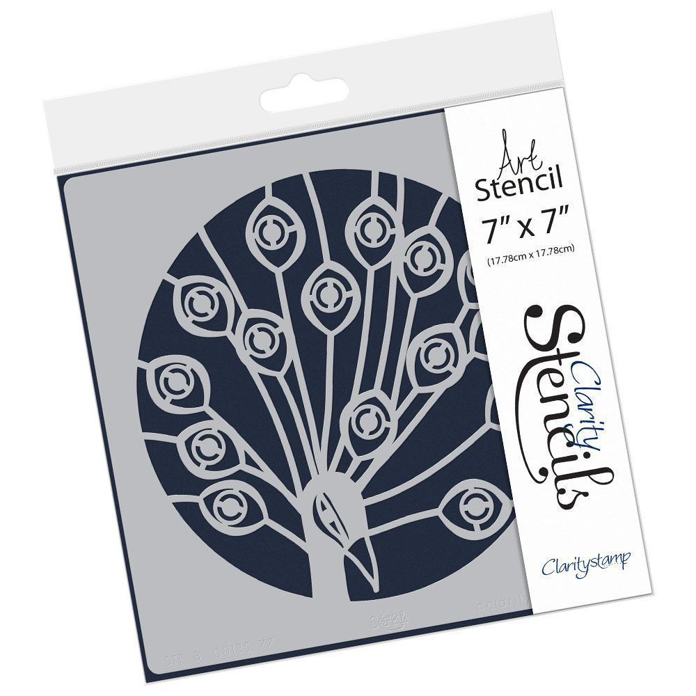 Peacock 7" x 7" Stencil