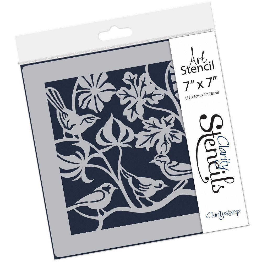 Birds Roosting 7" x 7" Stencil