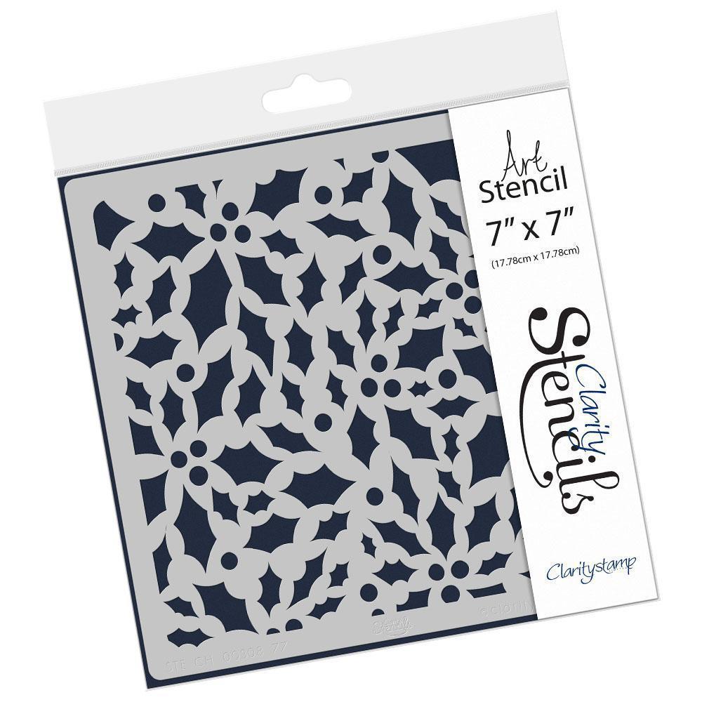 Christmas Holly Shape 7" x 7" Stencil