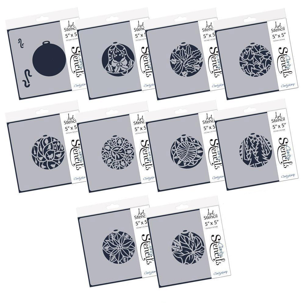 Christmas Baubles 5" x 5" Stencil Collection