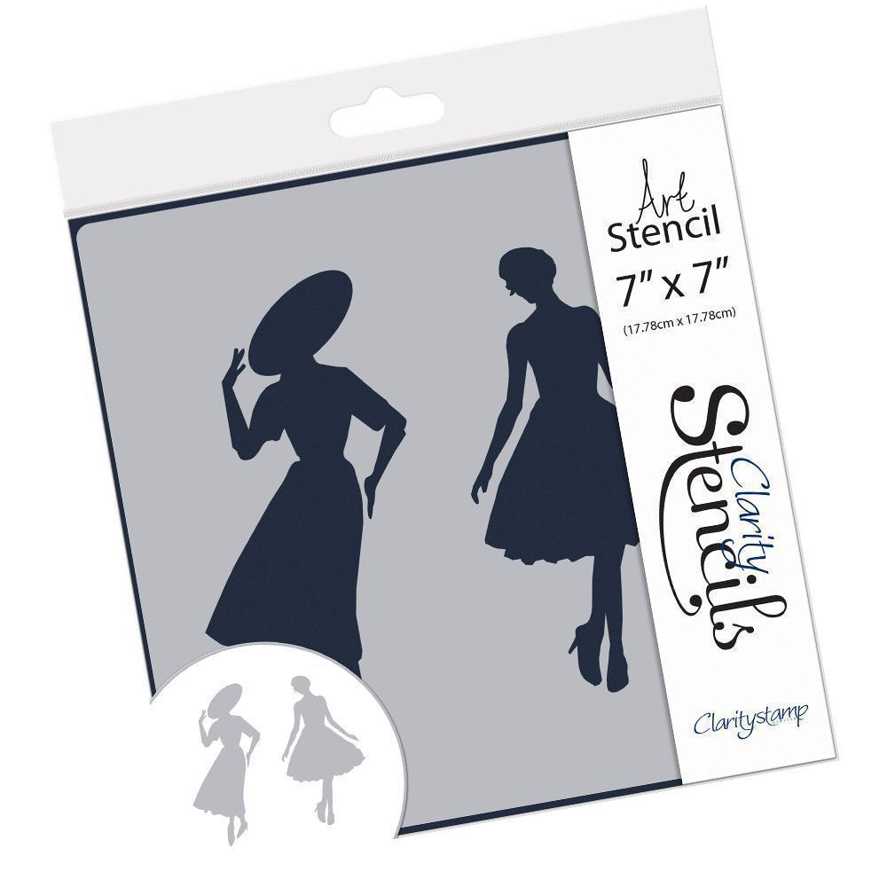 Elegant Ladies 1 7" x 7" Stencil