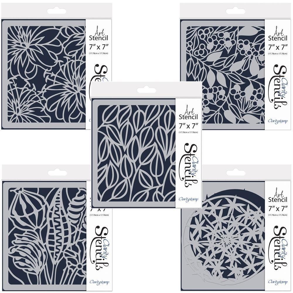 Pods & Foliage 7" x 7" Stencil Collection