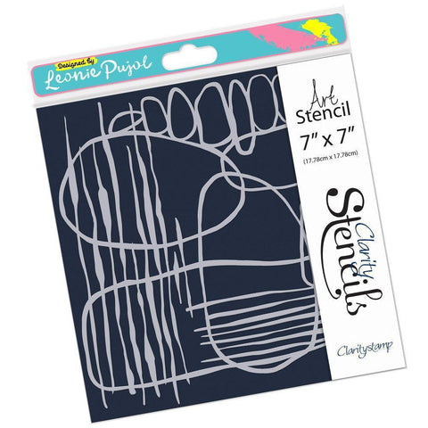 CLEARANCE Leonie's Circle Stripes Abstract Art 7" x 7" Frameless Stencil